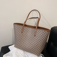 Load image into Gallery viewer, 2 Pçs/set Luxo Designer De Alta Capacidade Sacola Bolsa para As Mulheres  As Tendências Da Marca Designer Listrado Ombro Sho