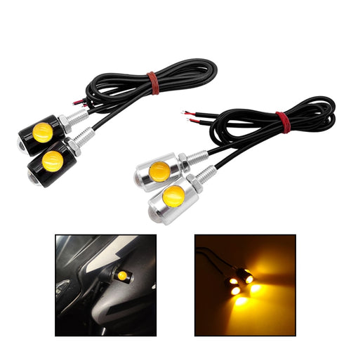 2 Pcs LED Motorcycle Signal Lamp Super Bright LED Car Number License Plate Bolt Screw Tail Rear Light Brake Fog Lamp Bulb