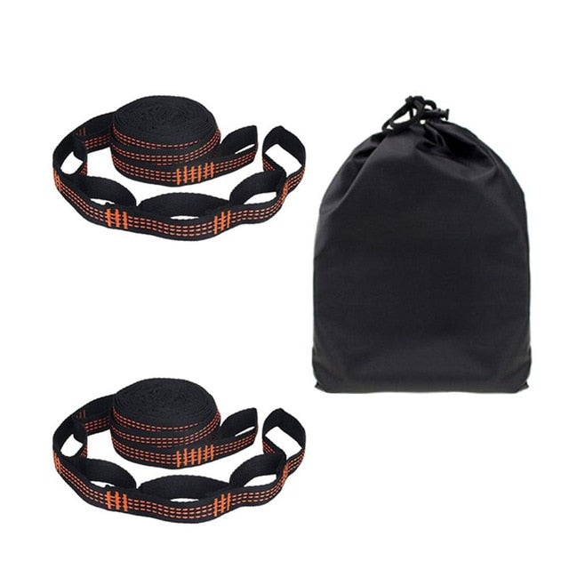 2 Pcs/Set Hammock Straps Special Reinforced Polyester Straps 5 Ring High Load-Bearing Barbed Black Outdoor Hammock straps