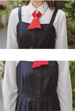 Load image into Gallery viewer, 2 Piece Set Women Outfits Bowknot Cross Lapel White Shirt Top+Japanese Cute Sweet JK Dresses Preppy Style Dress Suit Ropa mujer