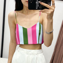 Load image into Gallery viewer, 2 Pieces ZA Summer Women Sets 2021 Camis Tops+Skirts Elegant Sleeveless Mini Shirt Casual Striped Printed Tops Chic Zipper Dress