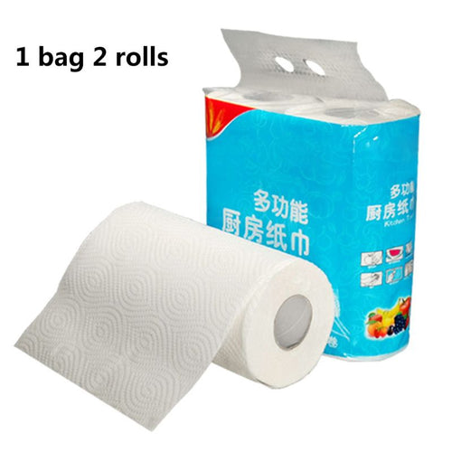2 Rolls Cleaning Paper Kitchen Wipes Paper Tissues Embossed Thickened Large Hand