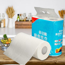 Load image into Gallery viewer, 2 Rolls Cleaning Paper Kitchen Wipes Paper Tissues Embossed Thickened Large Hand