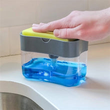Load image into Gallery viewer, 2-in-1 Sponge Box With Soap Dispenser Double Layer Kitchen Plastic Soap Dispenser Sponge Scrubber Holder Case Boite Rangement