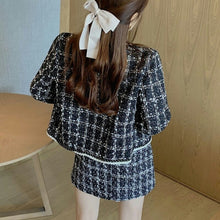 Load image into Gallery viewer, 2-piece set of autumn and winter tweed perfume, women&#39;s wool jacket, coat and skirt, Korean two-piece suit