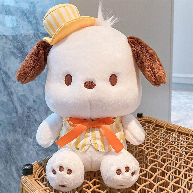 20/30cm Original Pochacco Plush Toy Puppy with Hat Sitting Kawaii Soft Doll Sweet Baby Girl Accompany Doll Birthday Gift For Kid