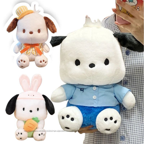 20/30cm Original Pochacco Plush Toy Puppy with Hat Sitting Kawaii Soft Doll Sweet Baby Girl Accompany Doll Birthday Gift For Kid
