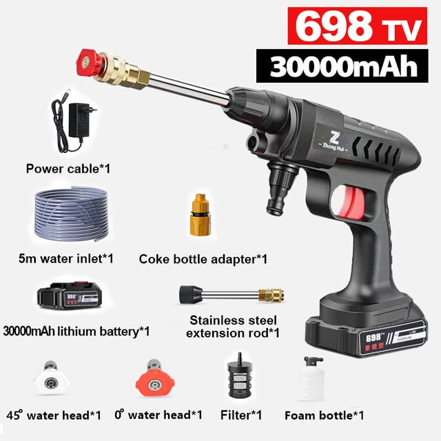 20000/30000mAh Car Wash Gun Washer 60Bar Spray Nozzle High Pressure Cleaner for Auto Home Garden Cleaning Car Washing Machine