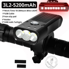 Load image into Gallery viewer, 20000Lums Bicycle Light L2/T6 USB Rechargeable 5200mAh Bike Light IPX5 Waterproof LED Headlight  as Power Bank Bike Accessories