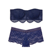 Load image into Gallery viewer, 2020 Femme Tube top Lace Lingerie Set Seamless Brassiere Cotton Women Bra Panties Sets Embroider White Underwear Set Sexy Bralet