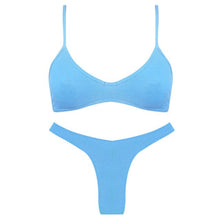 Load image into Gallery viewer, 2020 New Hot Ladies Cotton Thin Underwear Ribbed Sexy Soft Lingerie Bra Sets beauty back Women Bra Panties Set Comfort Homewear