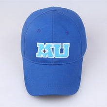 Load image into Gallery viewer, 2020 New Monsters University Sullivan Sulley Mike MU Letters Embroidery Baseball Cap Blue Hat One Piece Baseball Caps Sun Hats