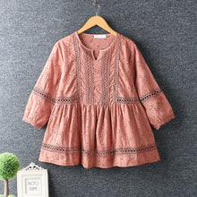 Load image into Gallery viewer, New Spring Women Shirt Literary Fresh Hollow out Embroidery Pullover Cotton and linen O-Neck Blouse Women