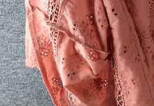 Load image into Gallery viewer, New Spring Women Shirt Literary Fresh Hollow out Embroidery Pullover Cotton and linen O-Neck Blouse Women