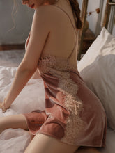 Load image into Gallery viewer, 2020 New Velvet Backless Nightdress Winter Vintage Nightgowns Lace Hollow Temptation Night Gown Sleeping Dress Dropshipping