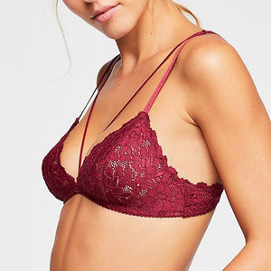 2020 Sexy Floral Lace Bra Women Lingerie Thin bralette Bra Ladies Underwear Y Line Female Brassiere Solid color Sex Lingerie top