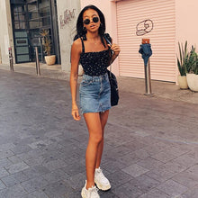 Load image into Gallery viewer, 2020 Spring Summer Fashion Lace Up Print Crop Tops Women Strapless Sleeveless Black Cropped T-Shirts Summer Sexy Streetwear Tops