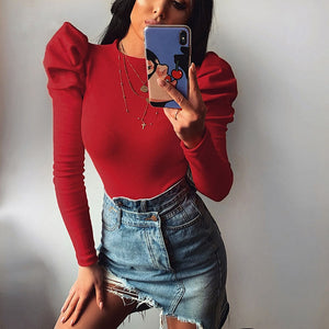 2020 Spring Winter Women Sexy Bodysuit Casual Bodycon Solid Knitted Black Bodysuits Body For Women Female