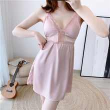 Load image into Gallery viewer, 2020 Summer 4PCS Silk Satin Lace Sexy Lingerie Nightgowns Robes Sets for Women Bathrobes Sleepwear Nightdress Night Dress Nighty