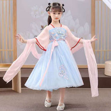 Load image into Gallery viewer, 2021 Ancient Hanfu Girls Oriental Chinese Costume Kids Traditional Chinese Dress Children Fairies Tang Dynasty Performance Wear