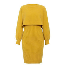 Load image into Gallery viewer, 2021 Autumn And Winter New Women Knitted Dress Two Piece Set Ladies Fashion Solid Color Pullover Sweater Outdoor Casual Clothes