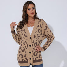 Load image into Gallery viewer, 2021 Autumn And Winter New Women Sweater Top Ladies Loose Cardigan Sweater Womens Casual Tide Long-sleeved Leopard Print Jacket