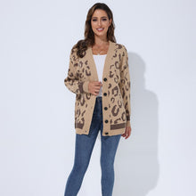 Load image into Gallery viewer, 2021 Autumn And Winter New Women Sweater Top Ladies Loose Cardigan Sweater Womens Casual Tide Long-sleeved Leopard Print Jacket