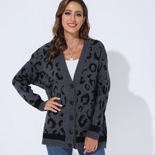 Load image into Gallery viewer, 2021 Autumn And Winter New Women Sweater Top Ladies Loose Cardigan Sweater Womens Casual Tide Long-sleeved Leopard Print Jacket