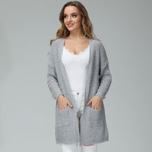 Load image into Gallery viewer, 2021 Autumn And Winter Women Knitted Cardigan Adult Loose Large Solid Color Sweater Ladies Casual Cardigan Sweater Knitted Coat