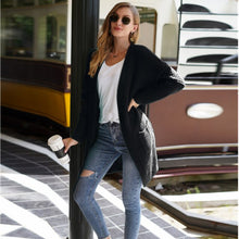 Load image into Gallery viewer, 2021 Autumn And Winter Women Knitted Cardigan Adult Loose Large Solid Color Sweater Ladies Casual Cardigan Sweater Knitted Coat