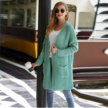 Load image into Gallery viewer, 2021 Autumn And Winter Women Knitted Cardigan Adult Loose Large Solid Color Sweater Ladies Casual Cardigan Sweater Knitted Coat