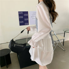 Load image into Gallery viewer, 2021 Autumn Elegant Two Piece Suit Women Korean Long Sleeve Sweet Shirt Dress Strap Mini Vest Set Spring Party Casual Dress Set