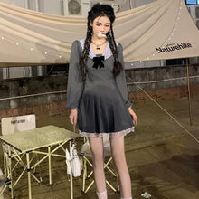 Load image into Gallery viewer, 2021 Autumn Kawaii Elegant Dress Women Casual Korean Fashion Party Mini Dresses Lace Long Sleeve College Style Sweet Cute Dress