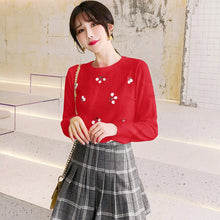 Load image into Gallery viewer, 2021 Autumn Net Red Cherry Print Korean Sweater Pullover Sweater Bottoming Shirt Top Heavy Industry Women