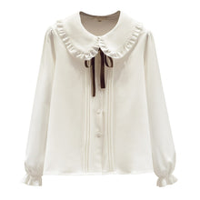Load image into Gallery viewer, 2021 Autumn New Bow Women Chiffon Shirt Fashion Long Sleeved Doll Collar Office Lady Blouses Elegant Slim Woman Clothing