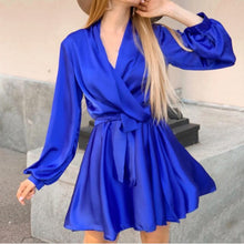 Load image into Gallery viewer, 2021 Autumn New Women&#39;s Long Sleeve V-neck Lantern Sleeve Summer Party Bodycon Dress Boho Casual Elegant Women Dresses Gothic