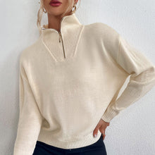 Load image into Gallery viewer, 2021 Autumn Oversized Sweater Women Knitted Pullover Sweater Zipper Long Sleeve Slim Jumper Soft Winter Warm Pullover Femme