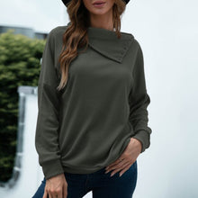 Load image into Gallery viewer, 2021 Autumn Pullovers Solid Warm Turn-down Collar Long Sleeves Waffle-knit Comfy Tunic Sweatshirts Casual Loose Solid Color Tops