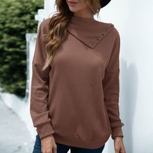 Load image into Gallery viewer, 2021 Autumn Pullovers Solid Warm Turn-down Collar Long Sleeves Waffle-knit Comfy Tunic Sweatshirts Casual Loose Solid Color Tops