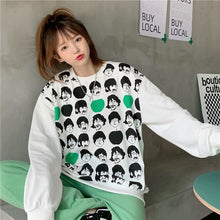 Load image into Gallery viewer, 2021 Autumn Spring Fall Hoodies Women&#39;s Top Long Sleeve Loose Casual Sweatshirt Character Avatar Printing Ladies Korean Fashion