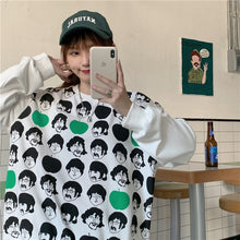 Load image into Gallery viewer, 2021 Autumn Spring Fall Hoodies Women&#39;s Top Long Sleeve Loose Casual Sweatshirt Character Avatar Printing Ladies Korean Fashion