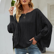 Load image into Gallery viewer, 2021 Autumn Stylish Knitted Sweater Tops Casual Off Shoulder Batwing Sleeve Loose Pullover Solid Color Warm And Sweet Sweater