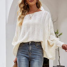 Load image into Gallery viewer, 2021 Autumn Stylish Knitted Sweater Tops Casual Off Shoulder Batwing Sleeve Loose Pullover Solid Color Warm And Sweet Sweater