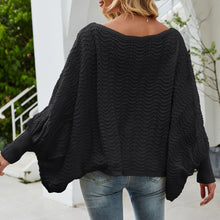 Load image into Gallery viewer, 2021 Autumn Stylish Knitted Sweater Tops Casual Off Shoulder Batwing Sleeve Loose Pullover Solid Color Warm And Sweet Sweater