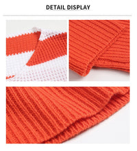 Load image into Gallery viewer, 2021 Autumn Winter Long Sleeve Rainbow Striped Pullovers Sweaters Women Casual Loose Knitted Sweater V-Neck Pull Jumpers Female