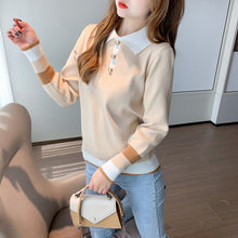 Load image into Gallery viewer, 2021 Autumn and Winter New Shirt Collar Women&#39;s Sweater Temperament Bottoming Shirt Tops Are Thin and Western