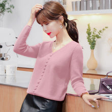 Load image into Gallery viewer, 2021 Autumn and Winter New V-neck Sweater Pullover Solid Color Bottoming Shirt Knit Sweater Top Temperament Lady