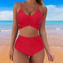 Load image into Gallery viewer, 2021 Bathing Suit Bandeau Sexy Women&#39;s Bikini High Waisted Tummy Control Two Piece Swimsuit Swimwear Tankini костюм женский