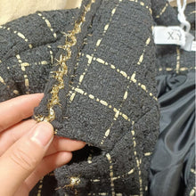 Load image into Gallery viewer, 2021 Black Plaid Suits Coat Women Jackets Uniform Fashion Coat Korean Loose Female Overcoat Channel Style Mid-length