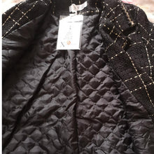 Load image into Gallery viewer, 2021 Black Plaid Suits Coat Women Jackets Uniform Fashion Coat Korean Loose Female Overcoat Channel Style Mid-length